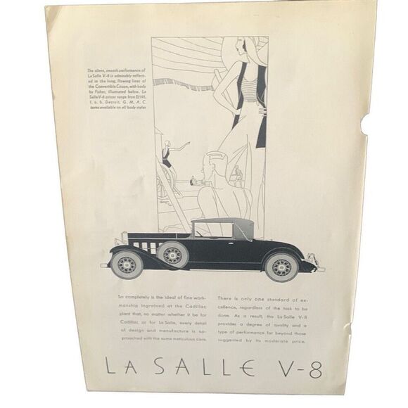 Vintage 1931 La Salle V-8 Convertible Coupe Ad Advertisement - Picture 5 of 7